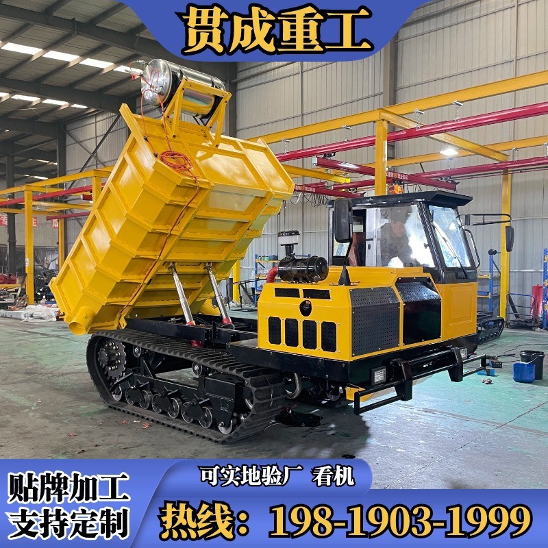 爬山虎运输车 工程橡胶履带柴油液压自卸车 山区搬运履带式运输车图4