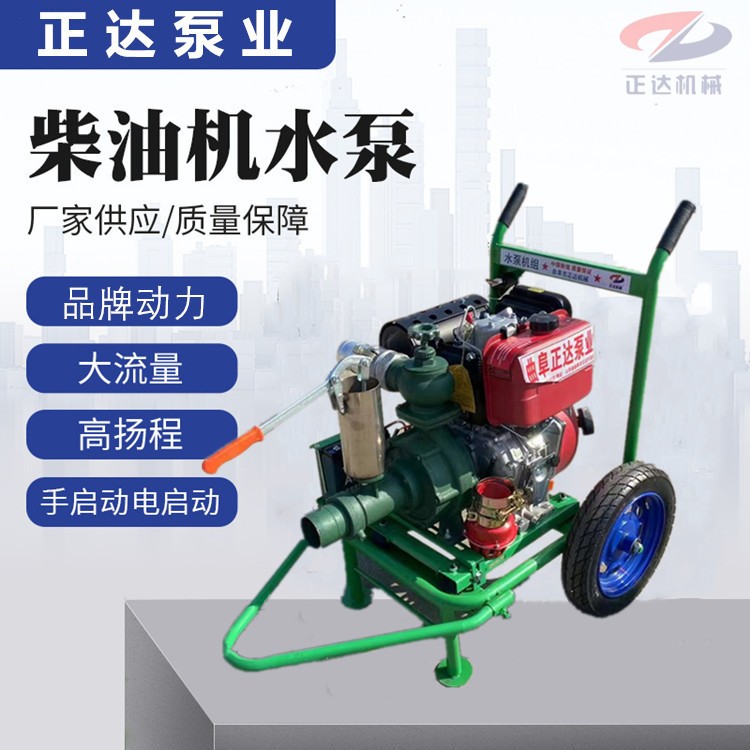 农田浇灌3寸喷灌泵 双叶轮扬程120米风冷柴油高扬泵图2