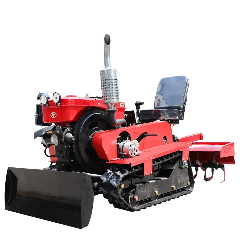 小型履带式拖拉机水路两用除草旋耕机果园松土开沟履带式旋耕机图5