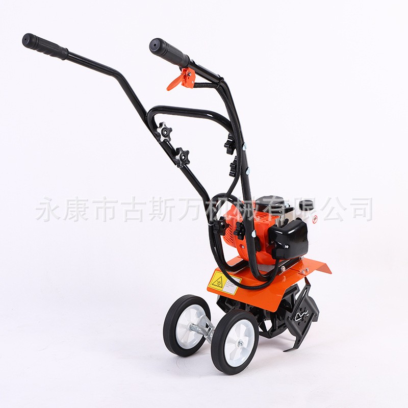 供应2.2马力汽油除草机小型微耕机农用耕地翻土机配除草轮多功能图3