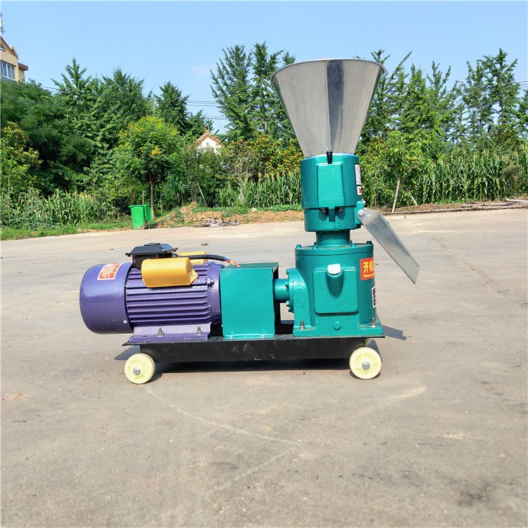 猪饲料颗粒机 平模压辊电动秸秆稻草压粒机 低温复合肥造粒机图2