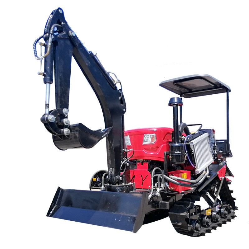批发果园农机开沟回填田园微耕机多功能水旱两用履带拖拉机带挖机图5