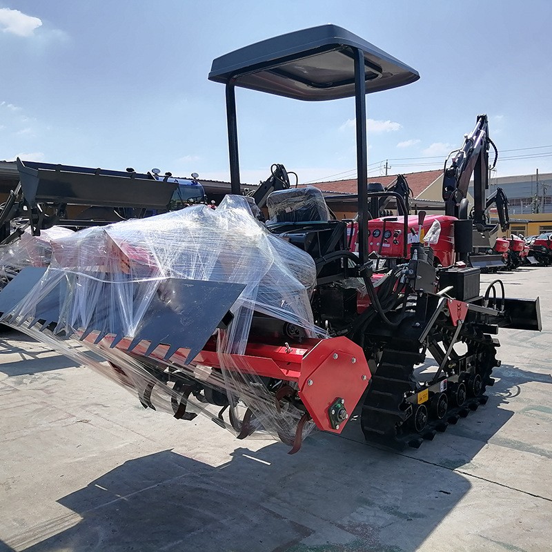 批发果园农机开沟回填田园微耕机多功能水旱两用履带拖拉机带挖机图3