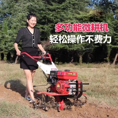 批发多功能汽油微耕机 小型两驱旋耕机 农用开沟起垄犁地 除草神器