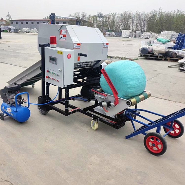 全自动打捆机青储打包机青贮机饲料牧草玉米秸秆打捆包膜一体机