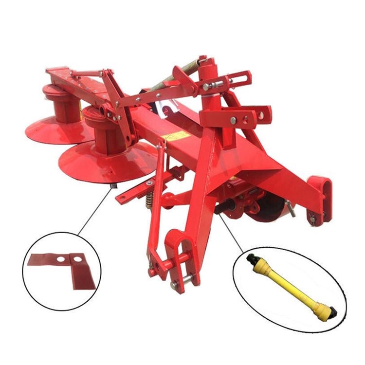 后置双盘割草机 拖拉机带旋转式艾草收割机 圆盘式打草机 鸿琪机械图4