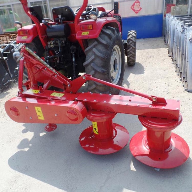 后置双盘割草机 拖拉机带旋转式艾草收割机 圆盘式打草机 鸿琪机械图5