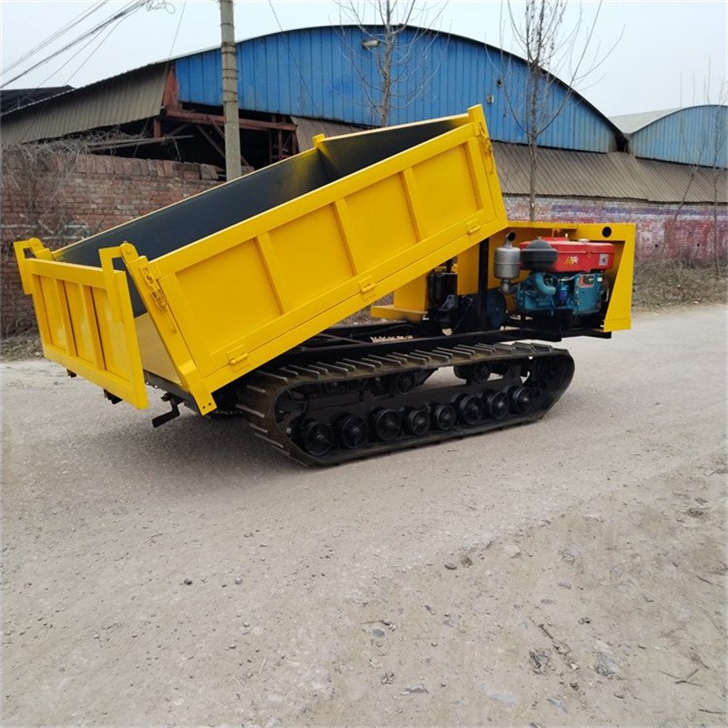 小型履带运输车一吨果园柴油全地形工程爬坡座驾手扶式履带自卸车图3