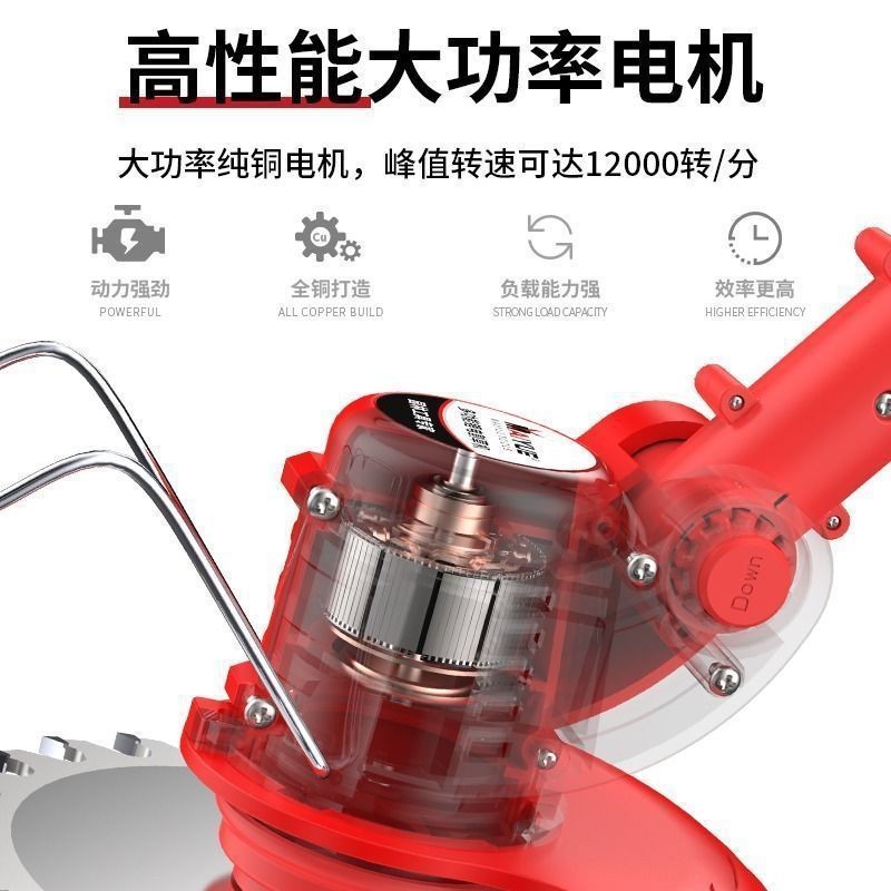 锂电打草机电动割草机多功能除草机小型家用草坪机充电式修剪神器图2