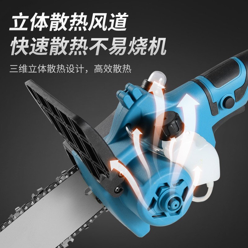 绿亦6寸8寸无刷电锯充电式户外锂电锯家用手持园林伐木单手修枝锯图2