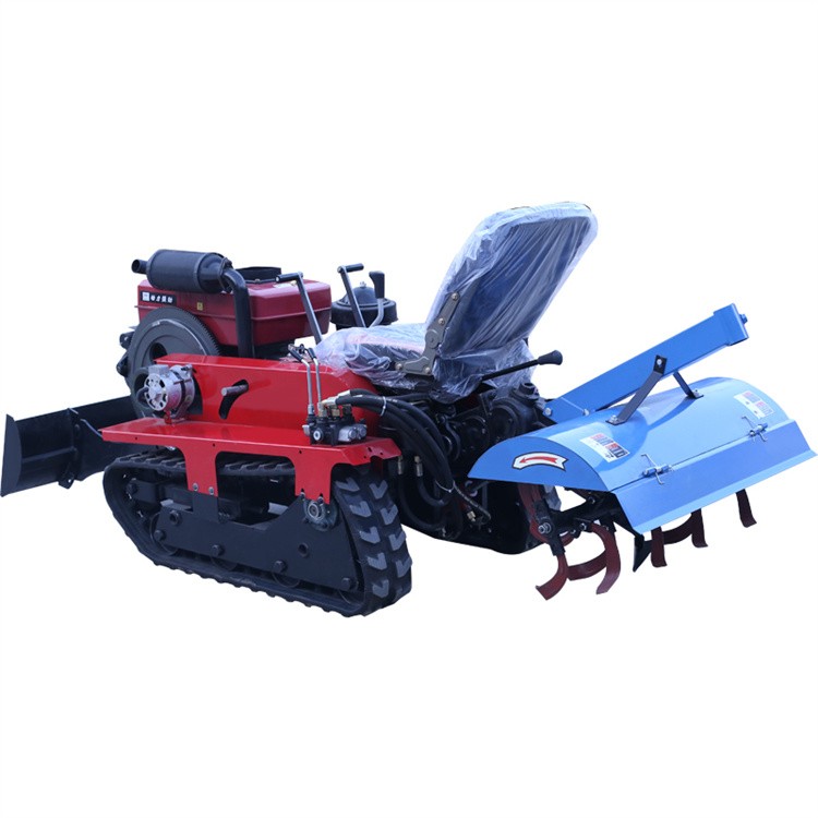 履带式微耕机 多功能农用水田开沟除草四驱新型水旱两用乘坐旋耕机图5
