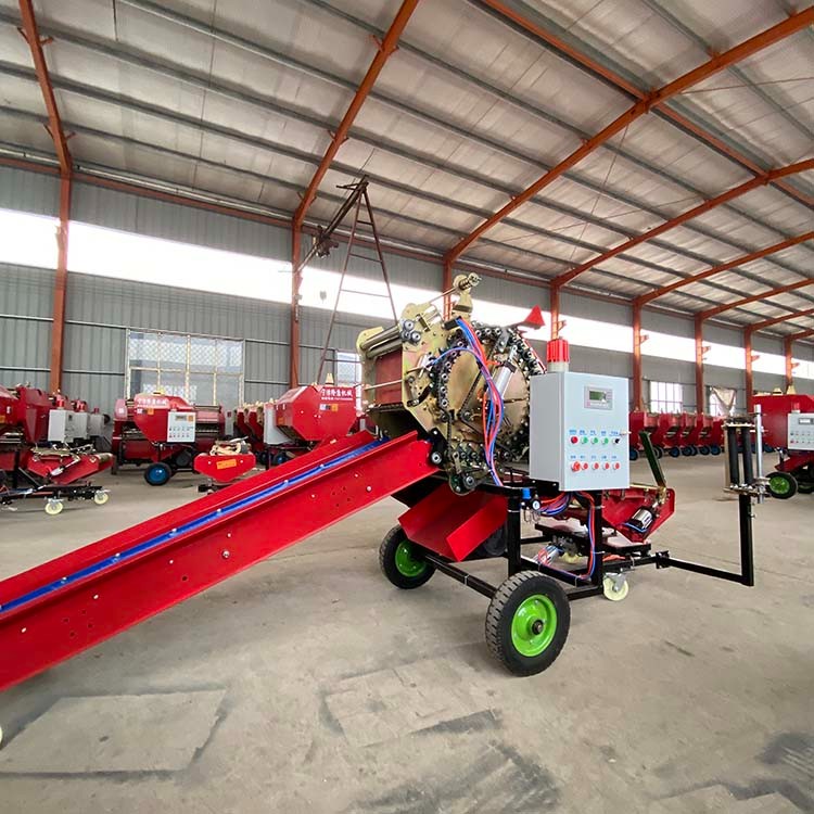 上料机配青储饲料打捆包膜一体机 圆草捆青贮饲料打捆机售后三年图4