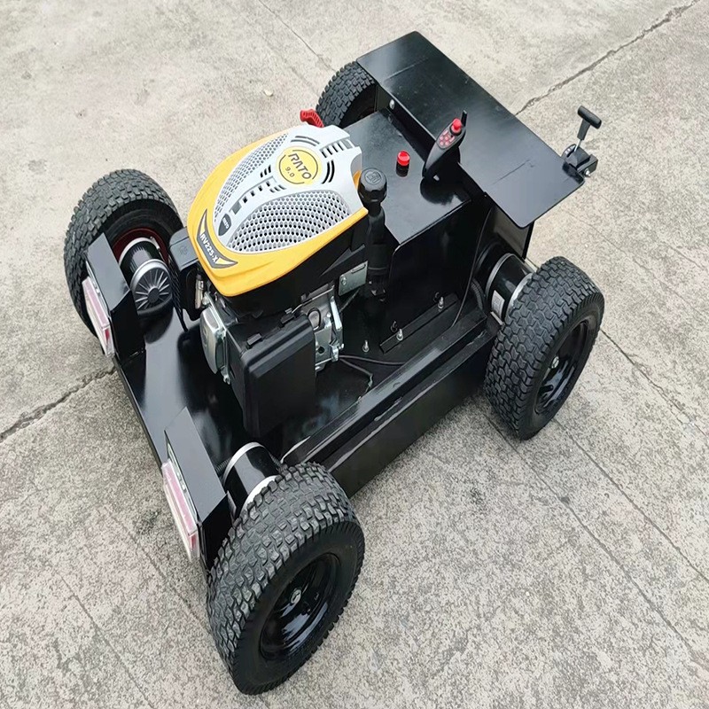 厂家加工定做遥控轮式割草机智能四驱轮式无人电动打草机除草机图3