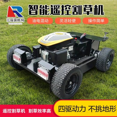 小型遥控智能轮式割草机球场草坪修剪机果园农场全地形割草车