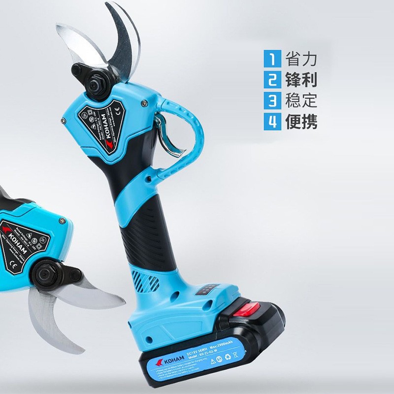 嘉航电动修枝剪果树园林树枝剪30mm便携式电动剪刀无线粗枝剪现货图3