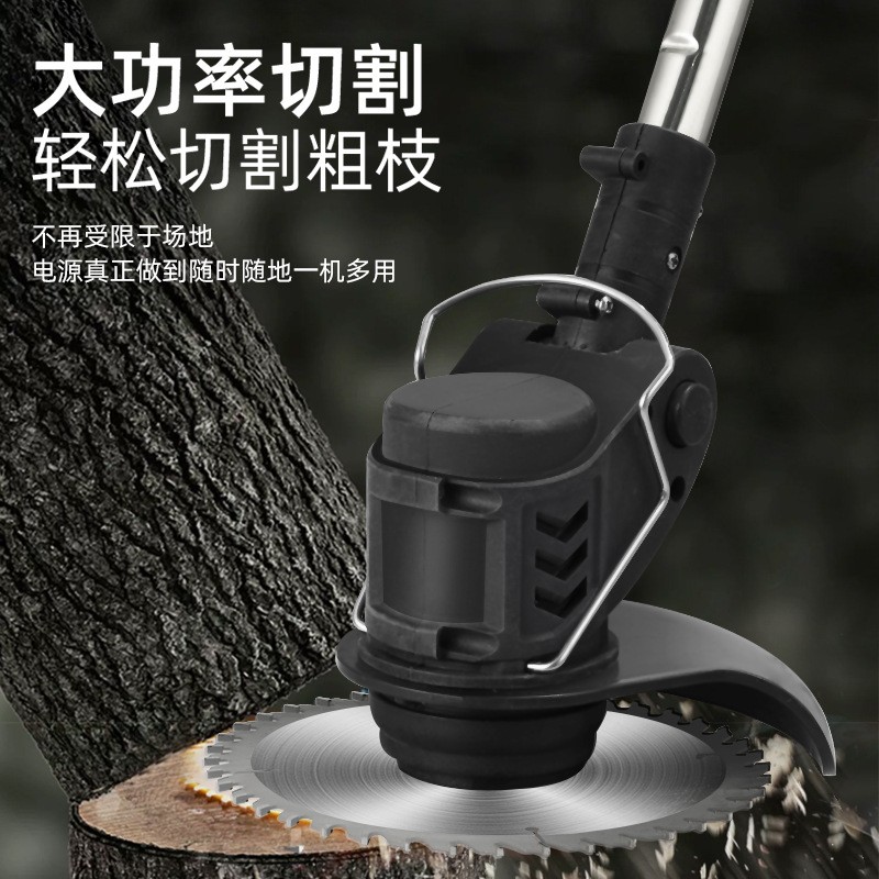 家用小型手持锂电打草机电动割草机锂电除草机多功能充电锄草神器图2