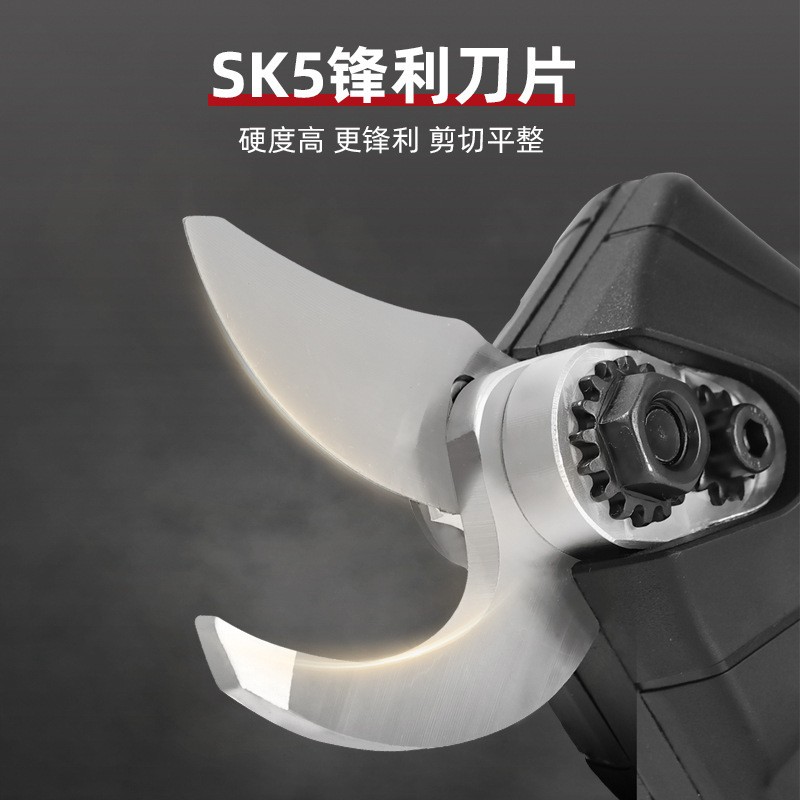 跨境便携式家用锂电修枝剪充电式园林剪刀果树高空粗枝剪定制款图3