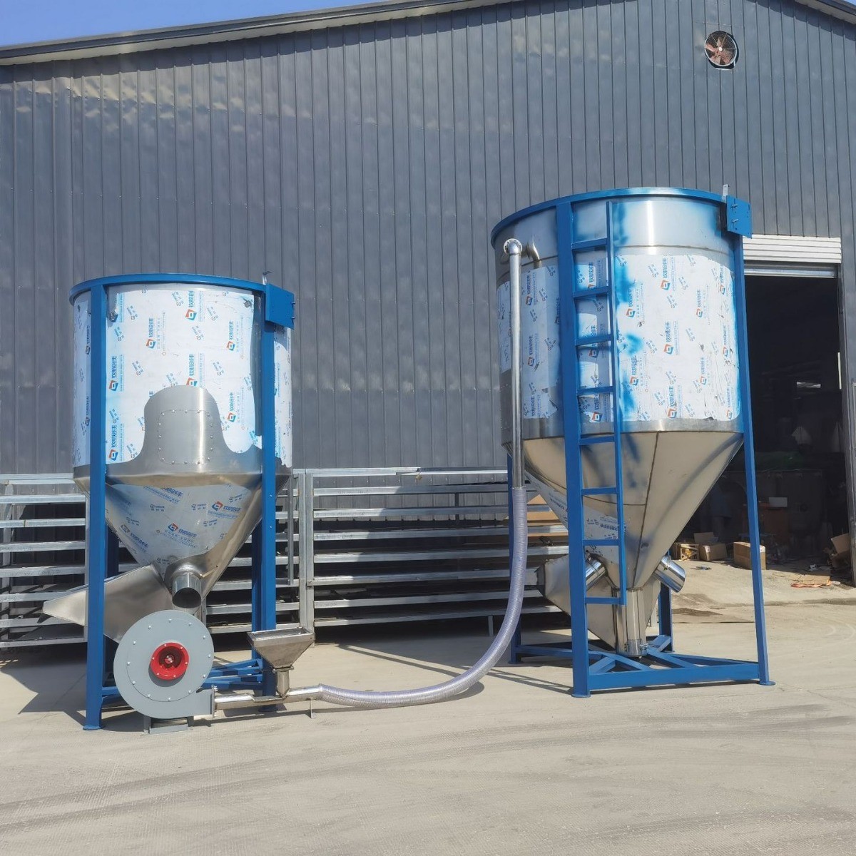 大型塑胶原料片料搅拌机新旧料色母混合机电加热烘干机粒子均化仓图2