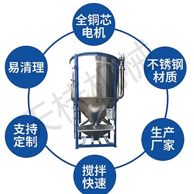 立式不锈钢自动塑料粒子烘干搅拌机颗粒色母粉末混色拌料机图2