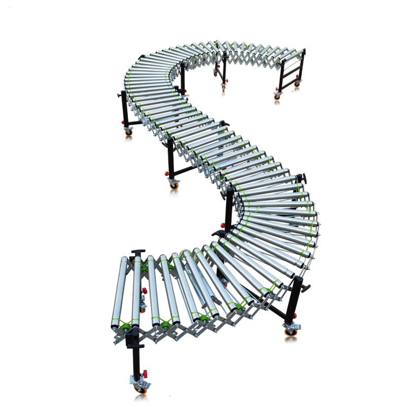 伸缩式动力滚筒输送机动力伸缩输送线电动传送快递物流分拣流水线图5