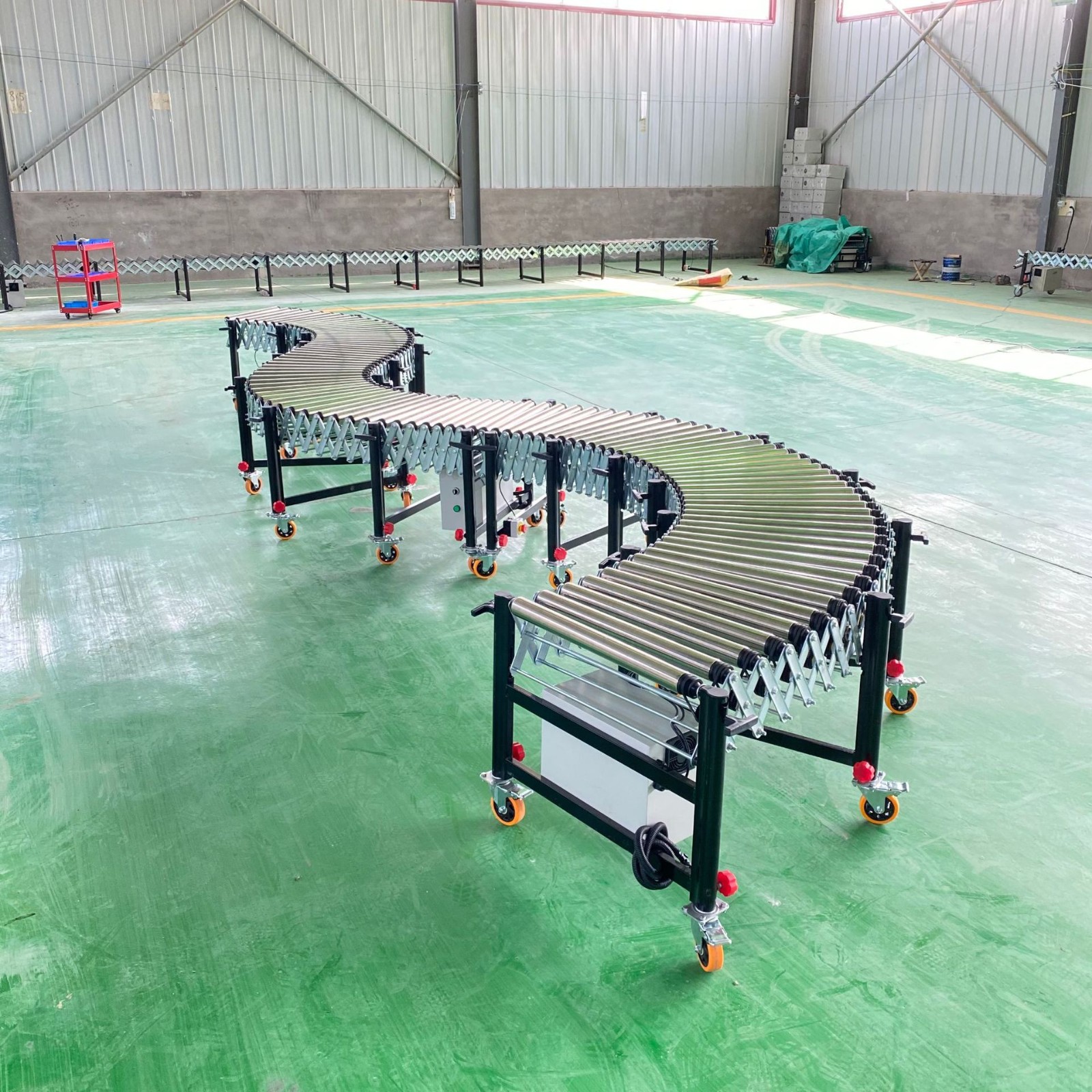 动力滚筒线输送机伸缩传送带可升降转弯装车电动流水线滚筒输送机图5