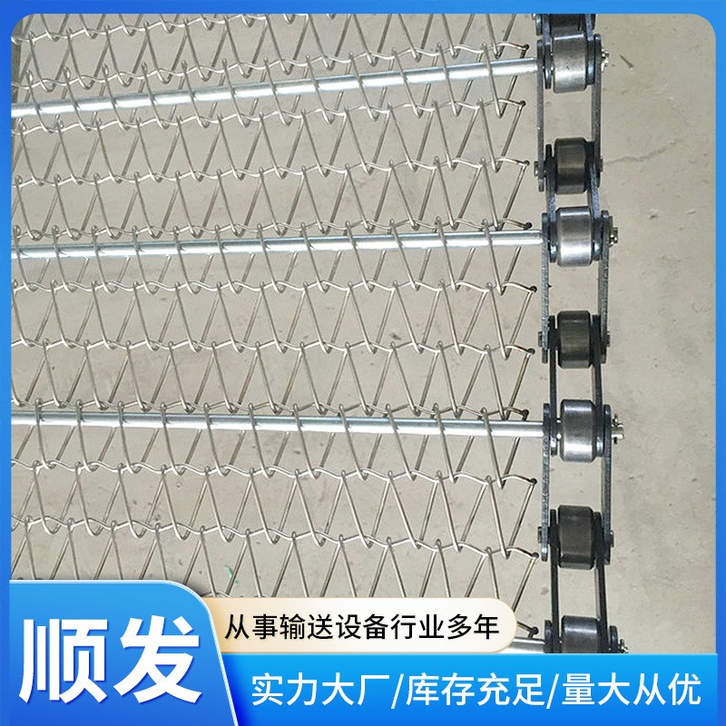 不锈钢支轴链蔬菜水果清洗分拣工业穿杆链耐高温金属支轴链输送带图3