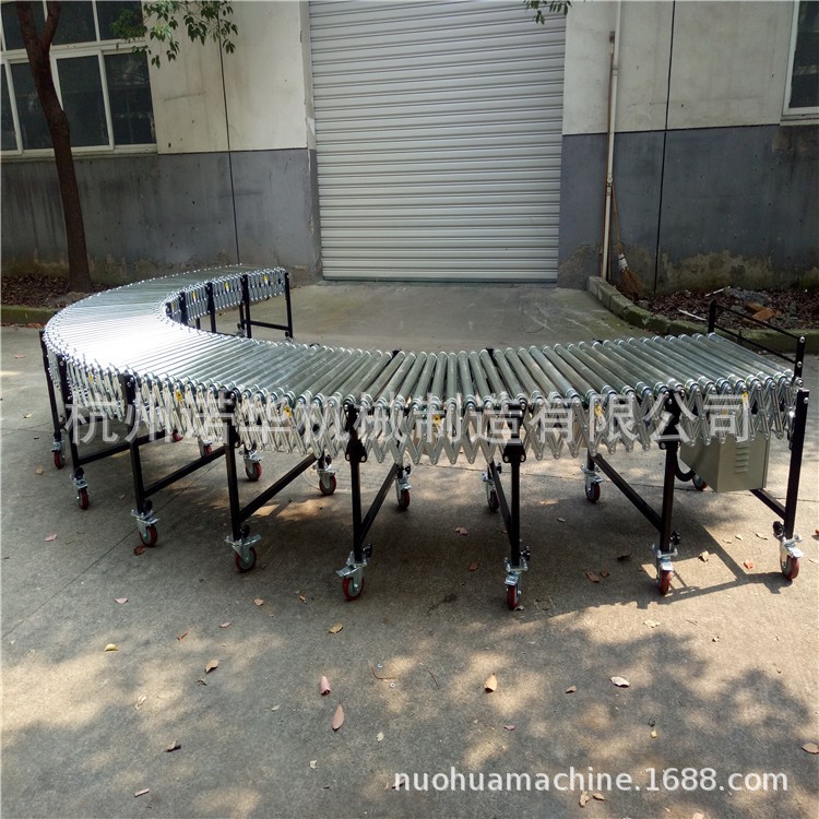 杭州动力滚筒线O带电动伸缩滚筒机物流分拣流水线转弯柔性输送带图2