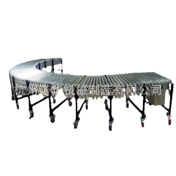 杭州动力滚筒线O带电动伸缩滚筒机物流分拣流水线转弯柔性输送带图5