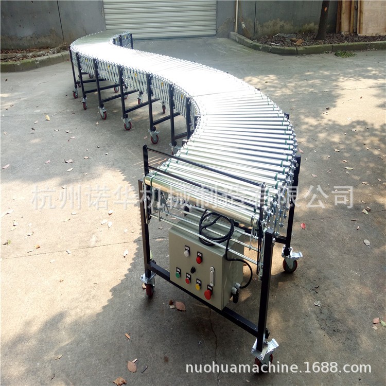 杭州动力滚筒线O带电动伸缩滚筒机物流分拣流水线转弯柔性输送带图3