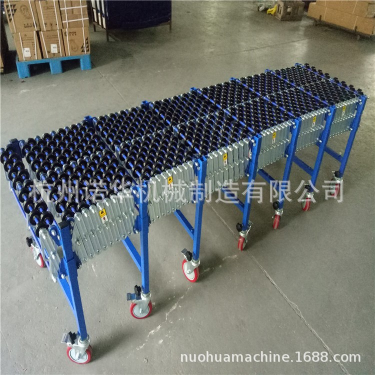 无动力福来轮伸缩输送机，福来轮伸缩转弯输送机，福来轮伸缩机图2