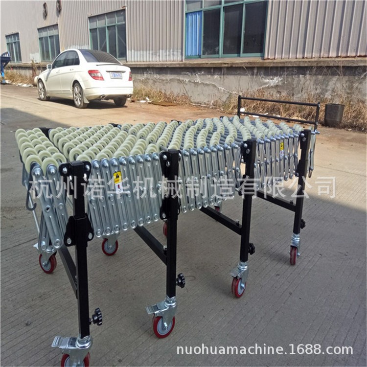 无动力福来轮伸缩输送机，福来轮伸缩转弯输送机，福来轮伸缩机图3