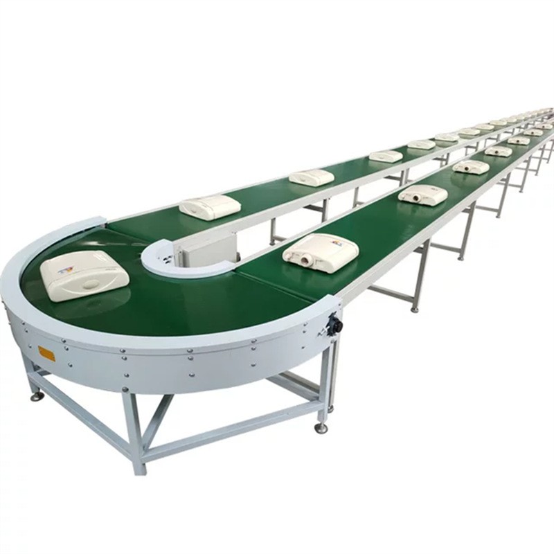 小型皮带输送机快递物流分拣流水线车间装卸货带挡板pvc皮带输送图5