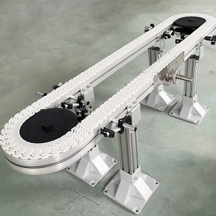 今一直供柔性链输送线 转弯式环形龙骨链防滑辊筒平顶链板流水线图3