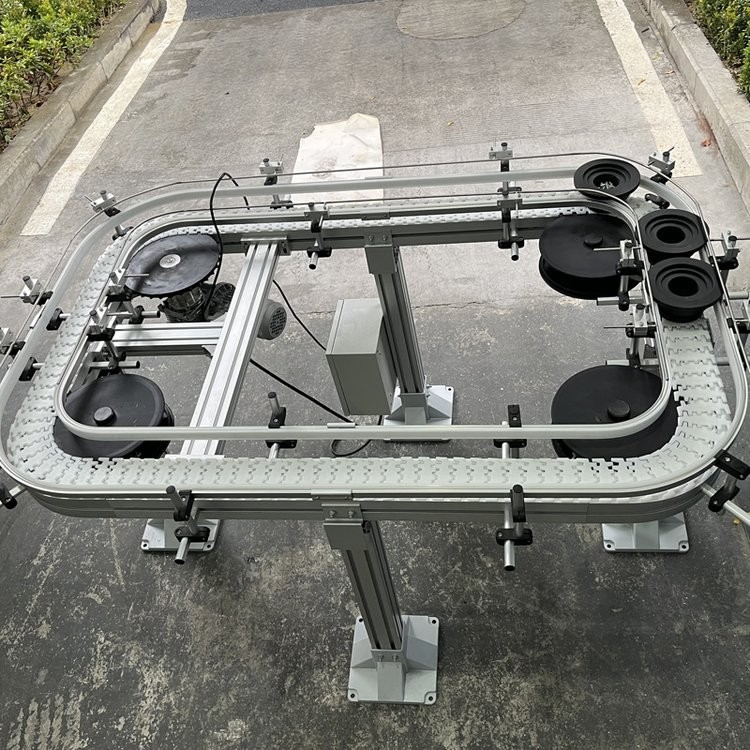 今一直供柔性链输送线 转弯式环形龙骨链防滑辊筒平顶链板流水线图4