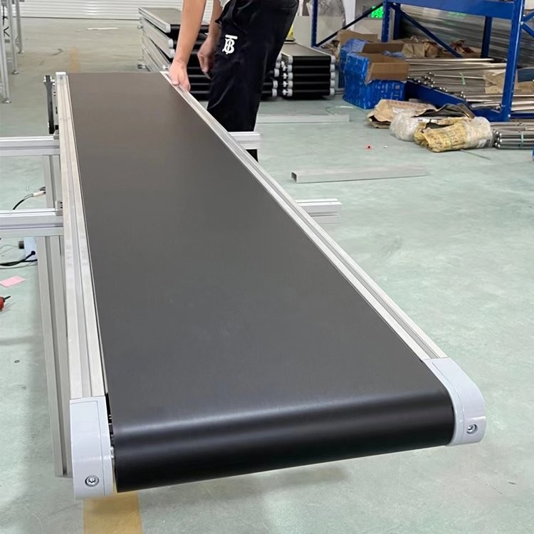 厂家小型可移动黑色PU皮带输送机 爬坡装卸防滑抗磨传送带图3