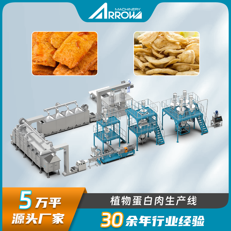拉丝蛋白生产线全自动手撕素肉膨化机不锈钢真诺人造素肉蛋白设备图3