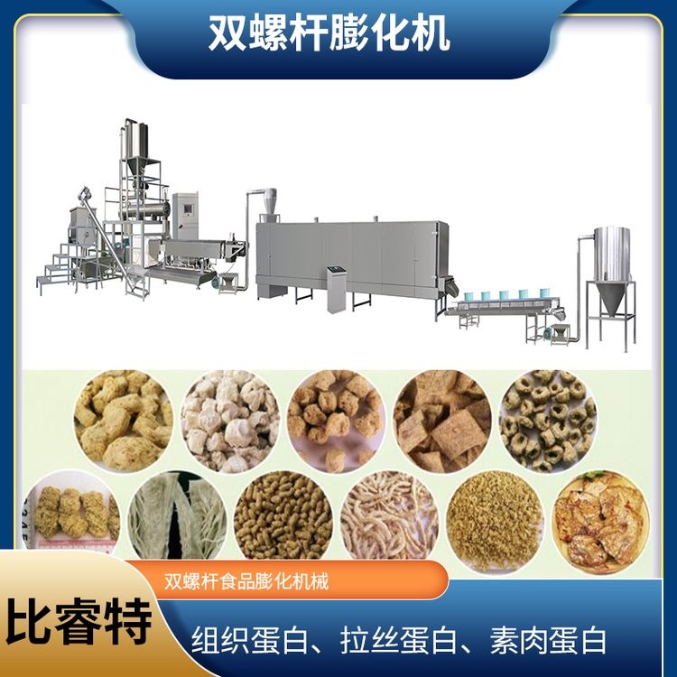 组织蛋白肉加工设备 块状拉丝蛋白设备 豆制品挤压膨化机 比睿特