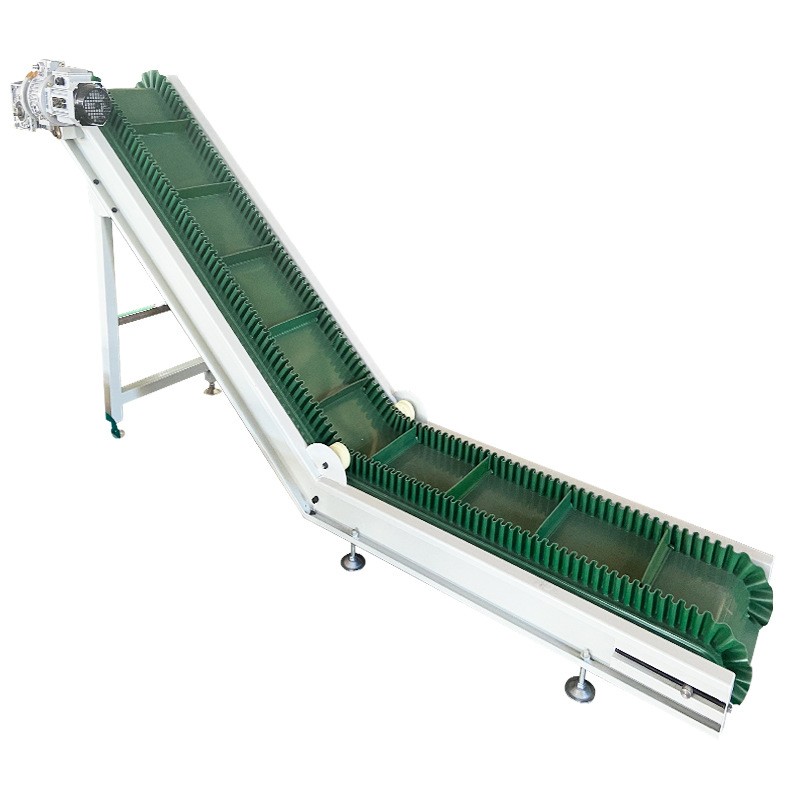 小型皮带物料上料输送机粮食颗粒裙边挡板爬坡输送机皮带提升机图5