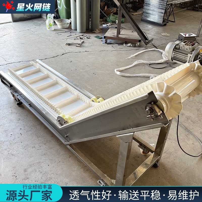 爬坡皮带输送机食品级流水线裙边挡板PU皮带提升机颗粒上料传送机图4