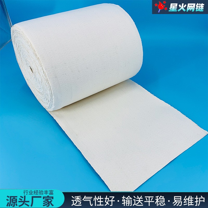 帆布输送带食品级饼干生产线辊印帆布传送带纯棉工业白色帆布带图3