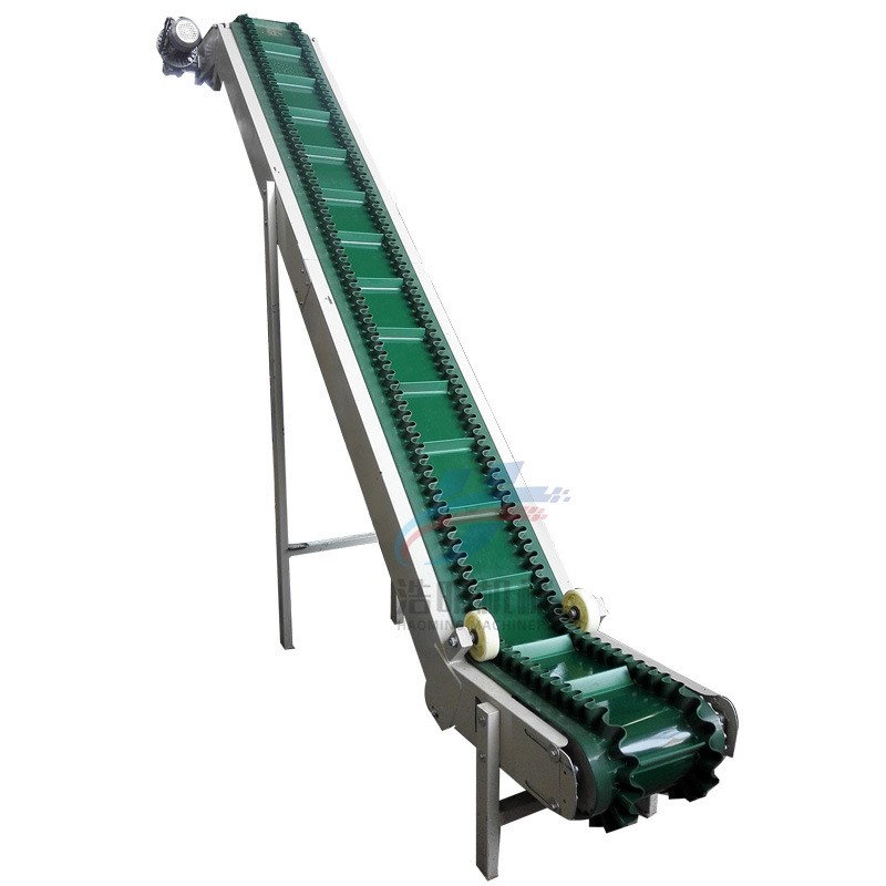 裙边格挡爬坡皮带输送机带横隔板大倾角带式输送机传送带图5