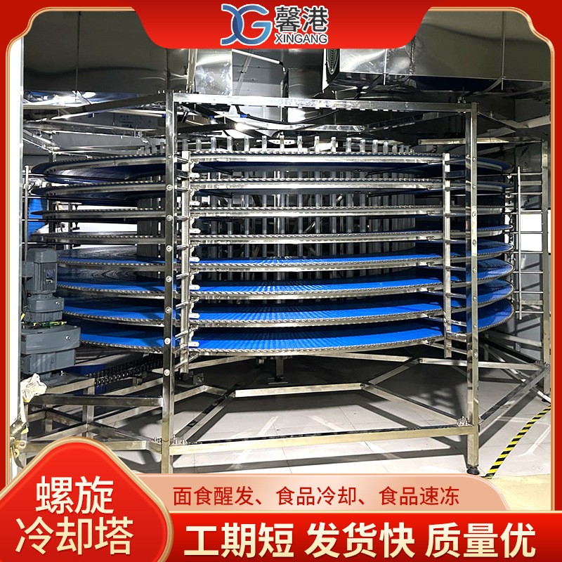 304不锈钢螺旋塔输送机烘干冷却塔多层食品面包网链螺旋塔缓存塔图2