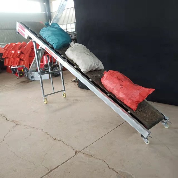 升降式黑色皮带输送机 物流装车折叠传送带 加厚防滑耐磨图3