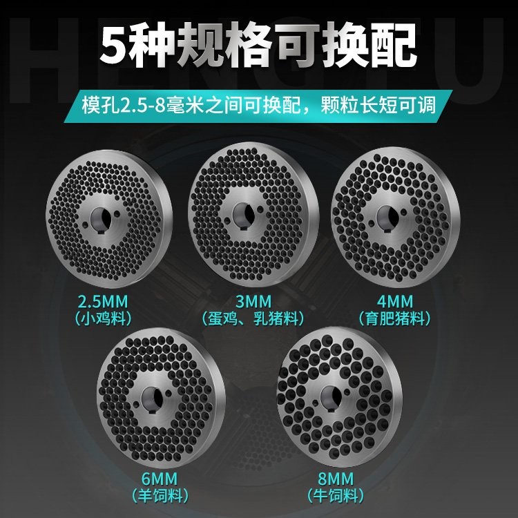 恒富机械 新款平模颗粒机 养殖用草粉饲料制粒机 家用家禽料造粒设备图4