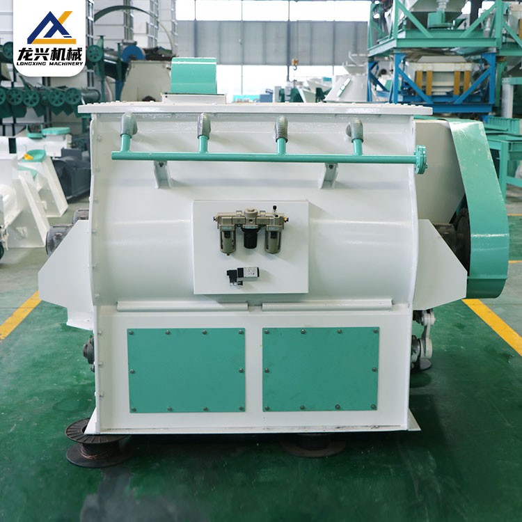 饲料厂粉料搅拌设备 颗粒拌料机 双轴桨叶式饲料混合机 龙兴图5