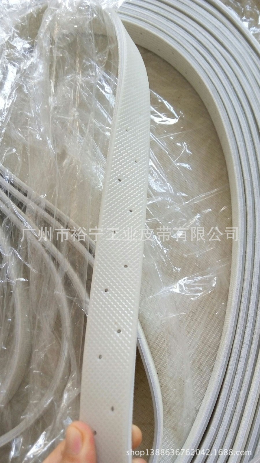 钢板张力机皮带 分条机皮带 耐油PU面钻石纹打孔 纵剪线 助卷机带图5