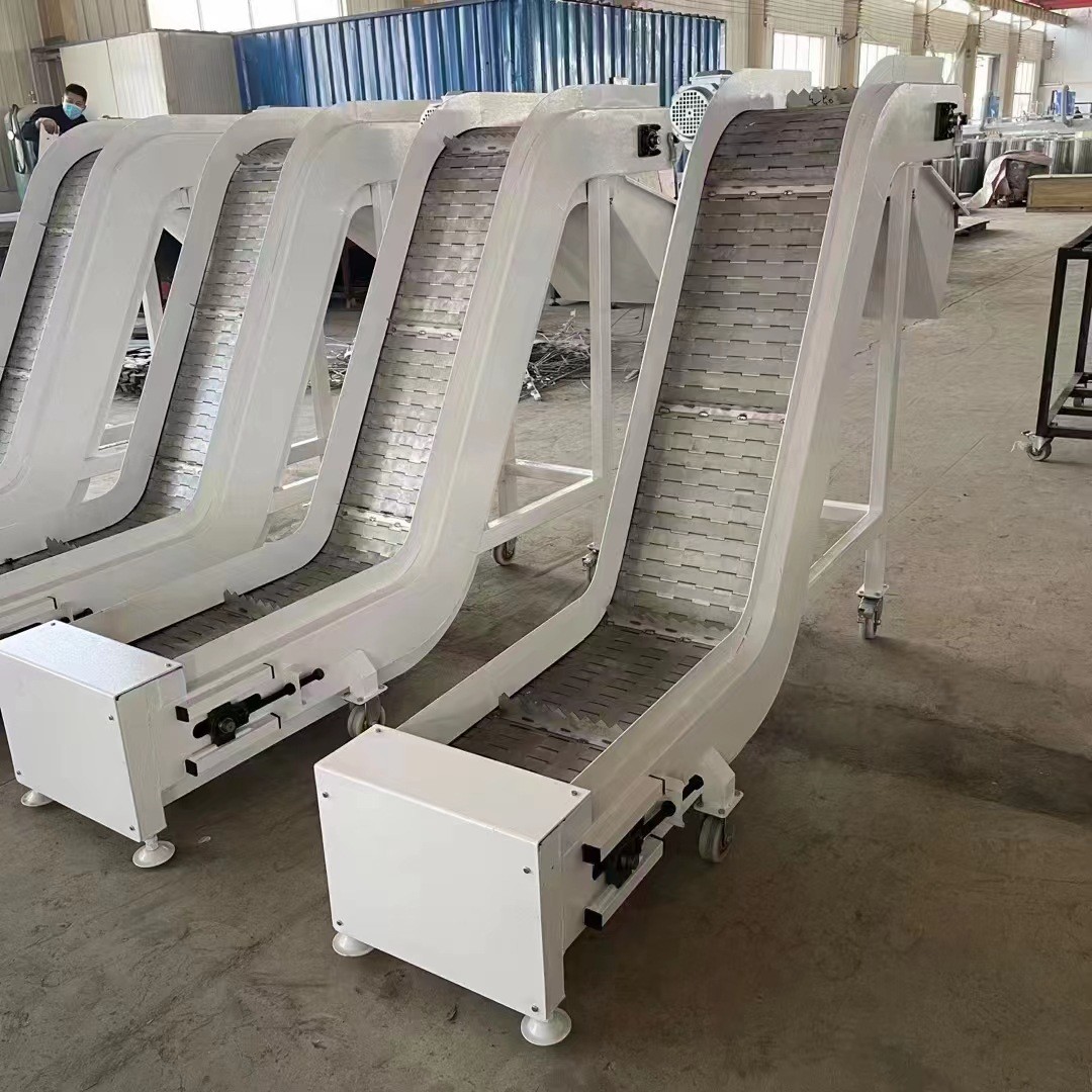 不锈钢链板提升机小型碳钢链板上料机耐高温输送机厂不锈钢爬坡机图2