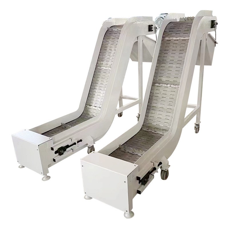 不锈钢链板提升机小型碳钢链板上料机耐高温输送机厂不锈钢爬坡机图5