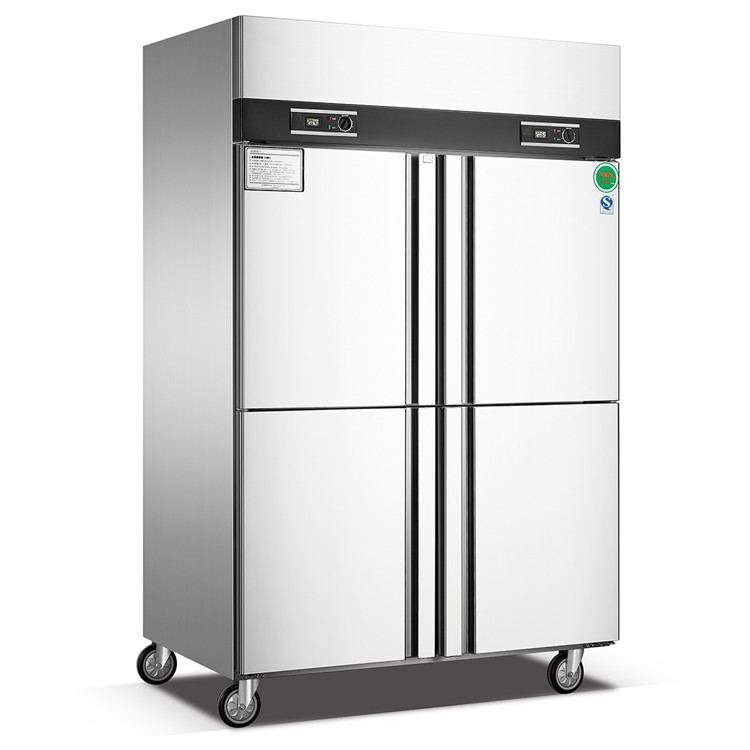 雪村商用厨房食堂不锈钢立式冷藏冷冻双温冰柜四门六门大容量冰箱图5