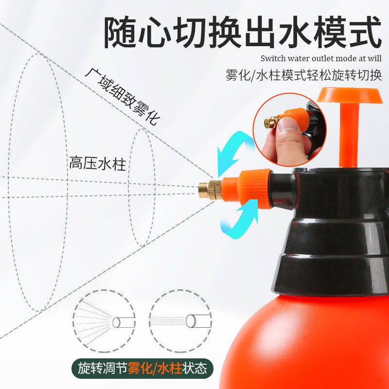 家用2l压力喷壶批发手压式加厚园艺消毒浇花壶3l大容量高压喷水壶图4